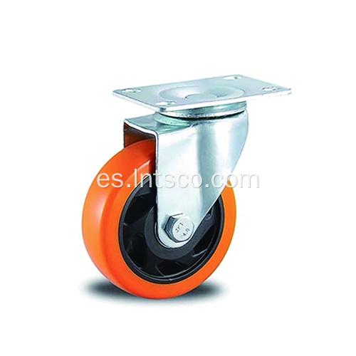 Ruedas giratorias de PVC naranja de 4 pulgadas